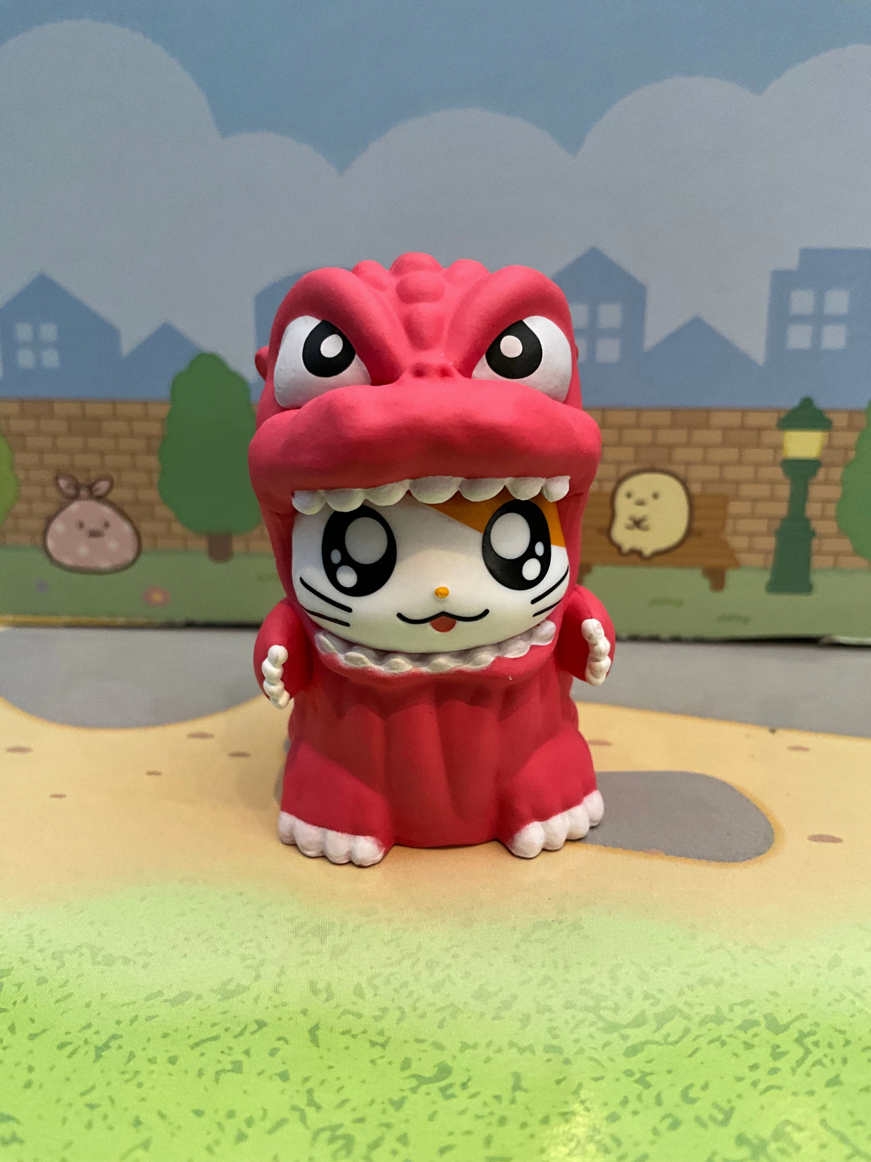 Narabudesu Colorful Godzilla x Hamtaro Small Figure 5 Pieces Set (In-stock) Collectible Sculpture Superhero Toy