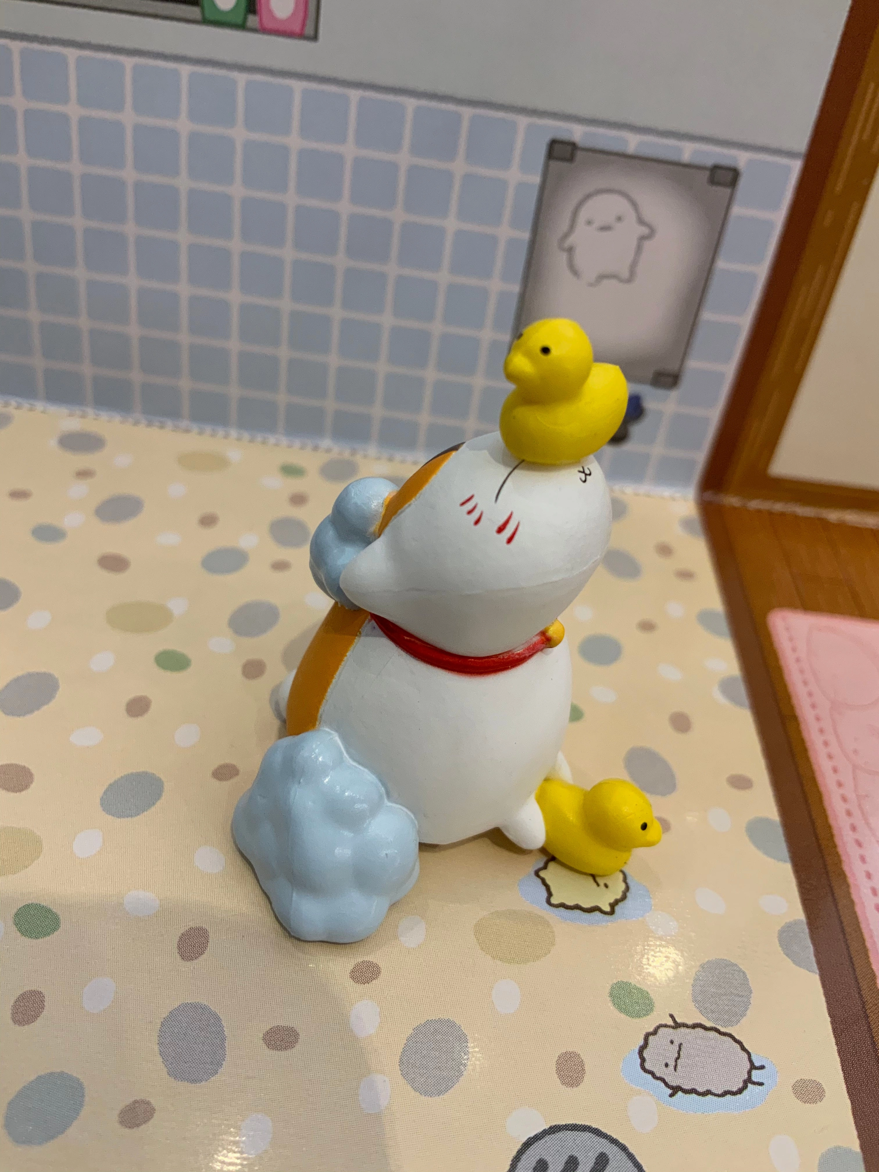 Shelving Decoration Neko Sensei Bath Figure 5 Pieces Set (In-stock)