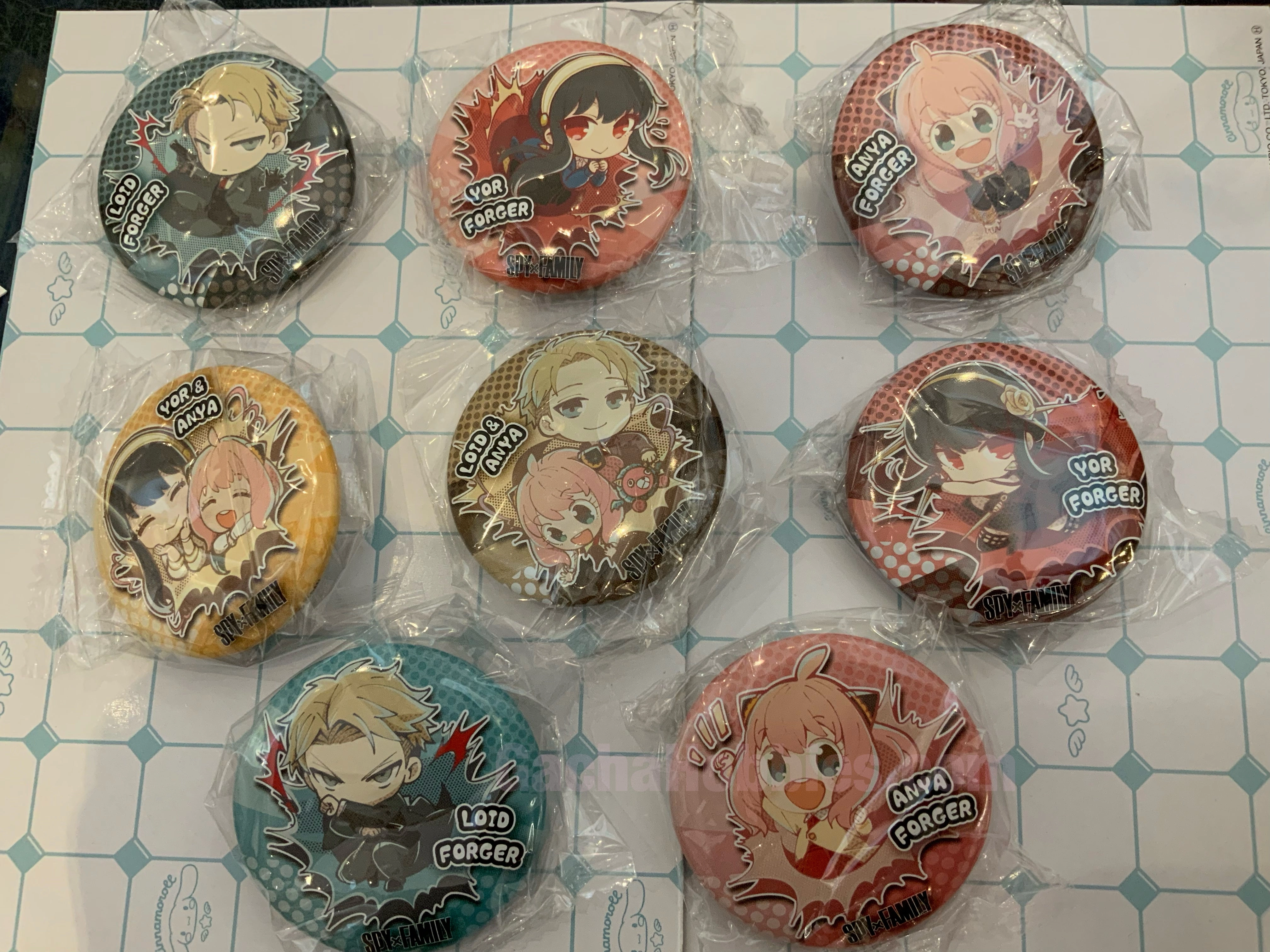 Secret Figure Collectible Product Spy x Family Balloon POP Character Pin Badge 8 Pieces Set (In-stock)