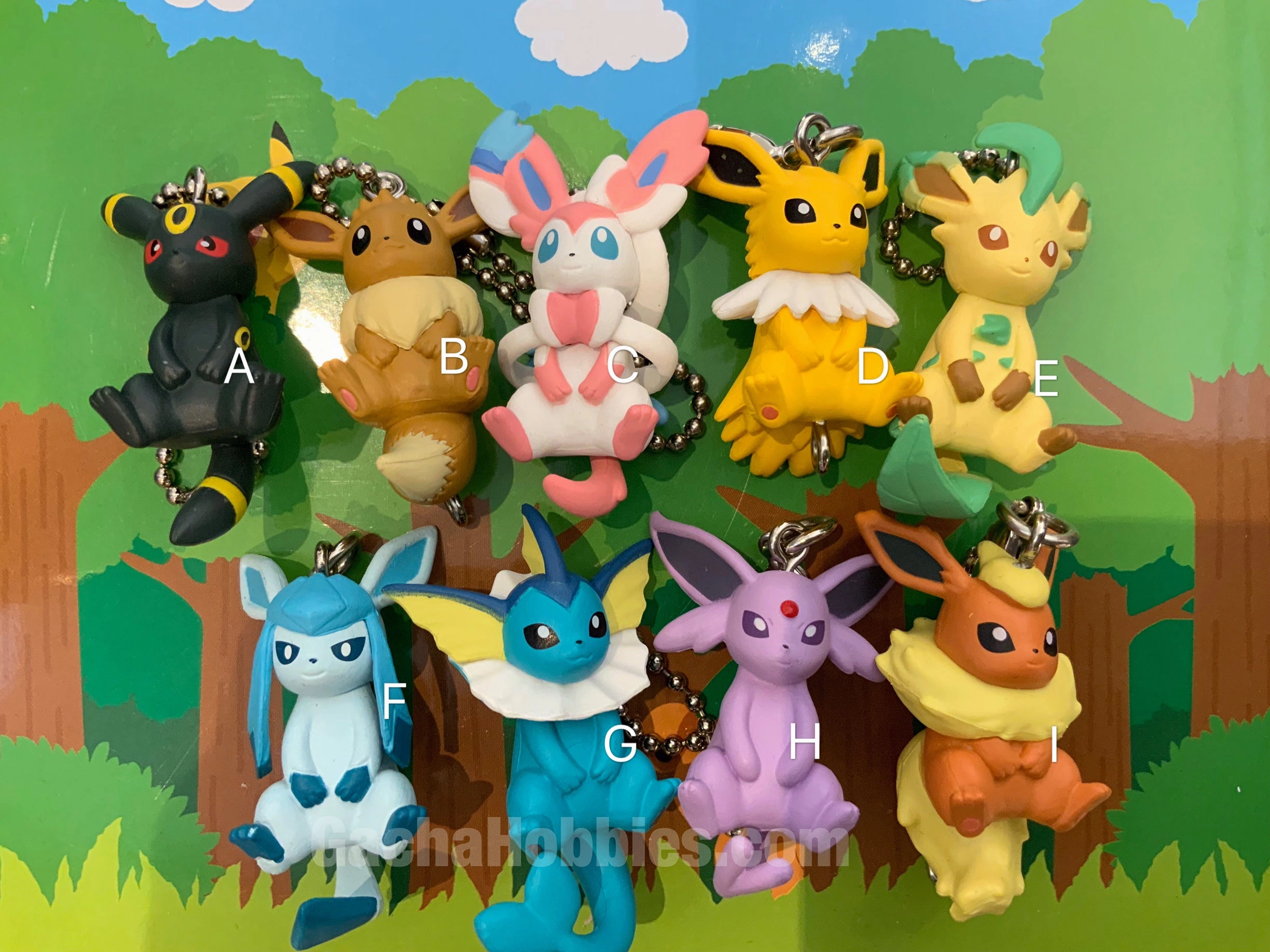 Pokemon Eevee Evolutions Figure Keychain 9 Pieces Set (In-stock) Viral Sensation All Season