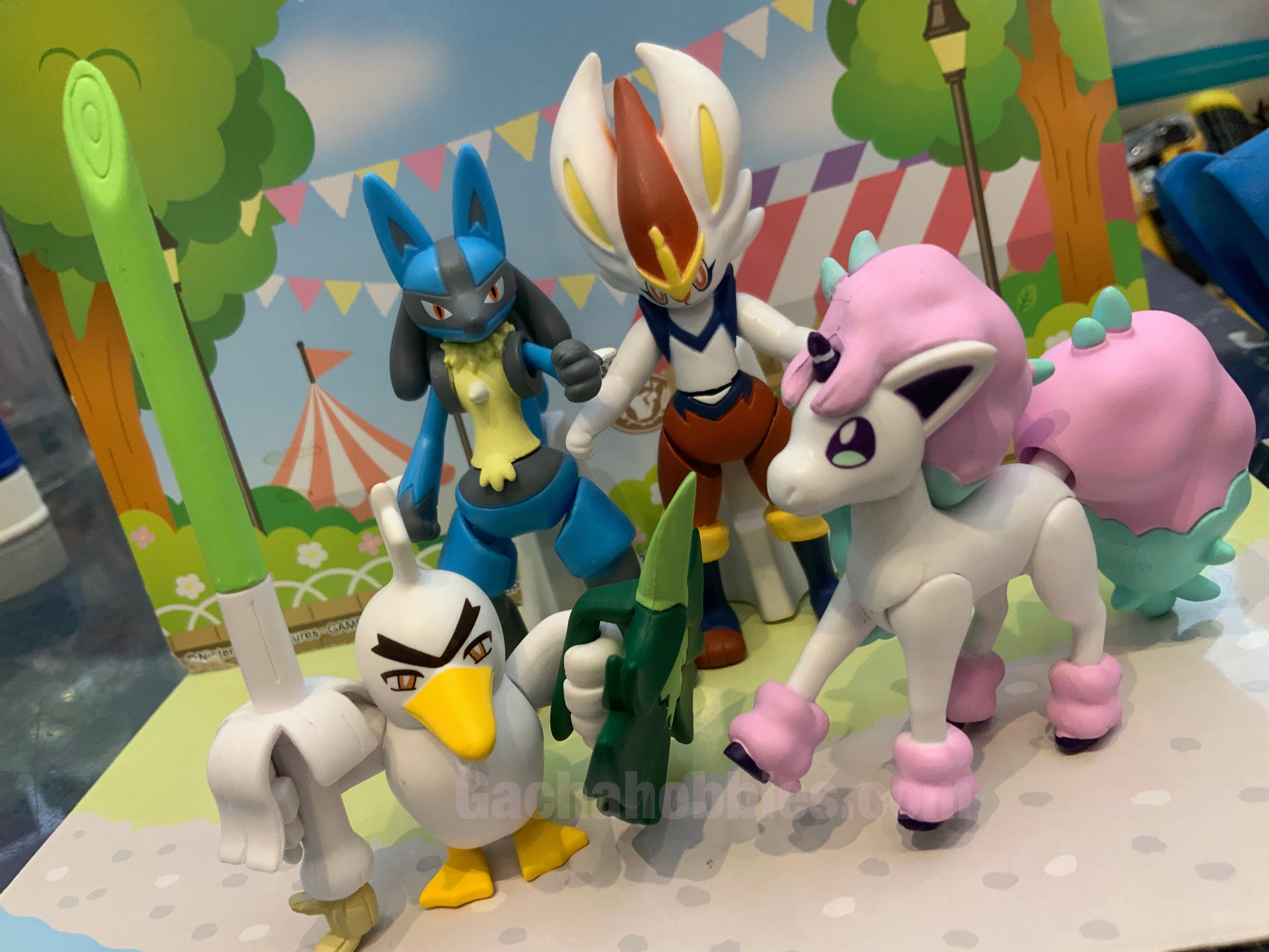 Pokemon Sword and Shield Action Mini Figure 4 Pieces Set (In-stock) Chibi Decor Painting Kit