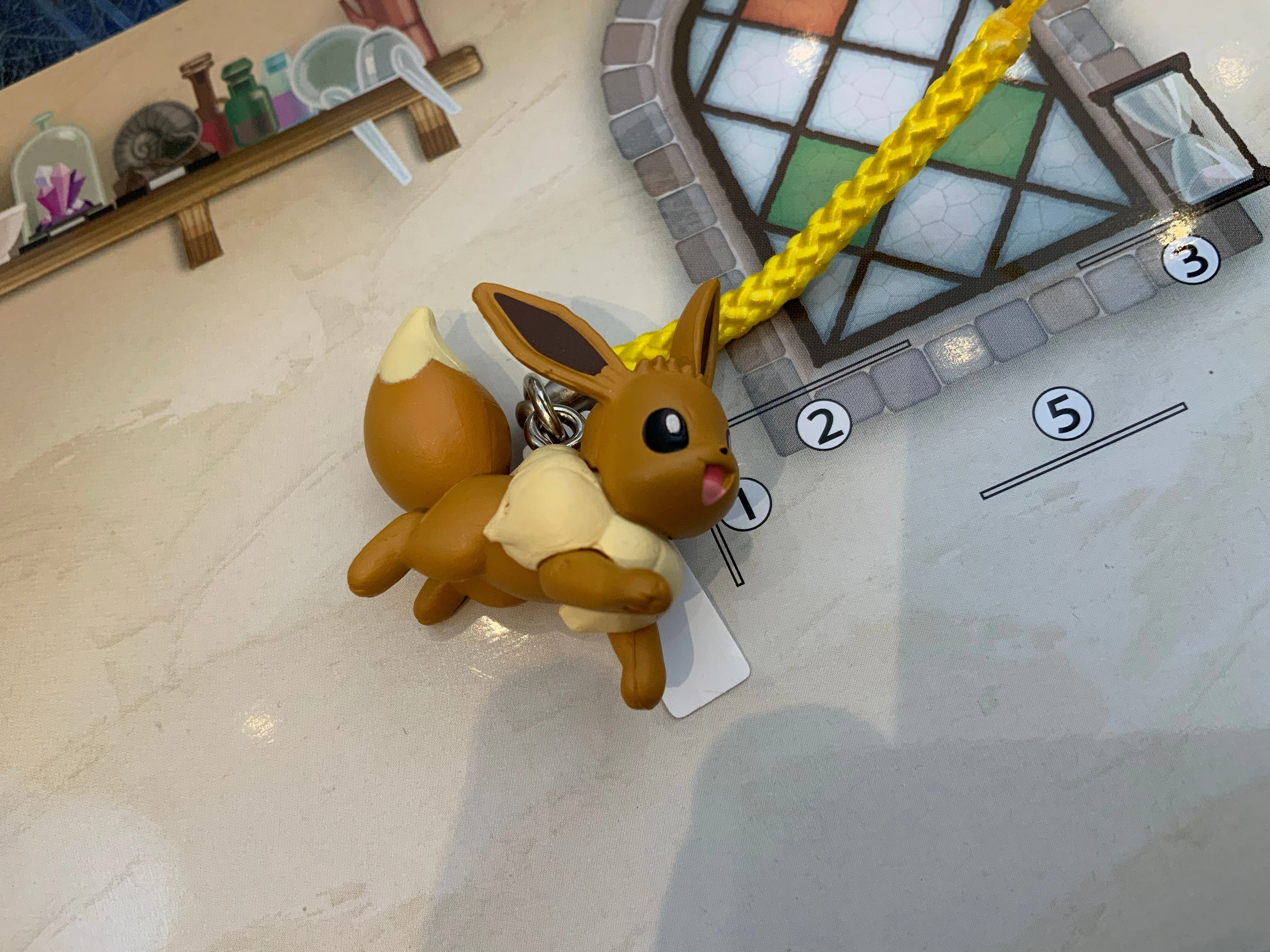 Pokemon Sword and Shield Character Yellow Strap Figure Keychain 5 Pieces Set (In-stock) PVC Object Storage Solution