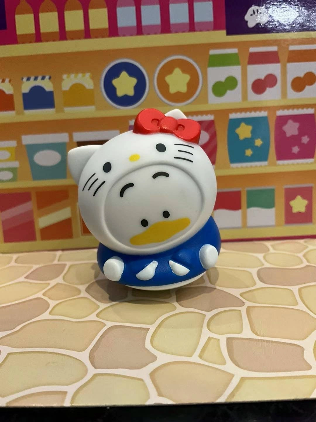 Sanrio Characters with Hello Kitty Outfit Daruma Roly-Poly Small Figure 5 Pieces Set (In-stock) Artistic Sculpture Missing Piece