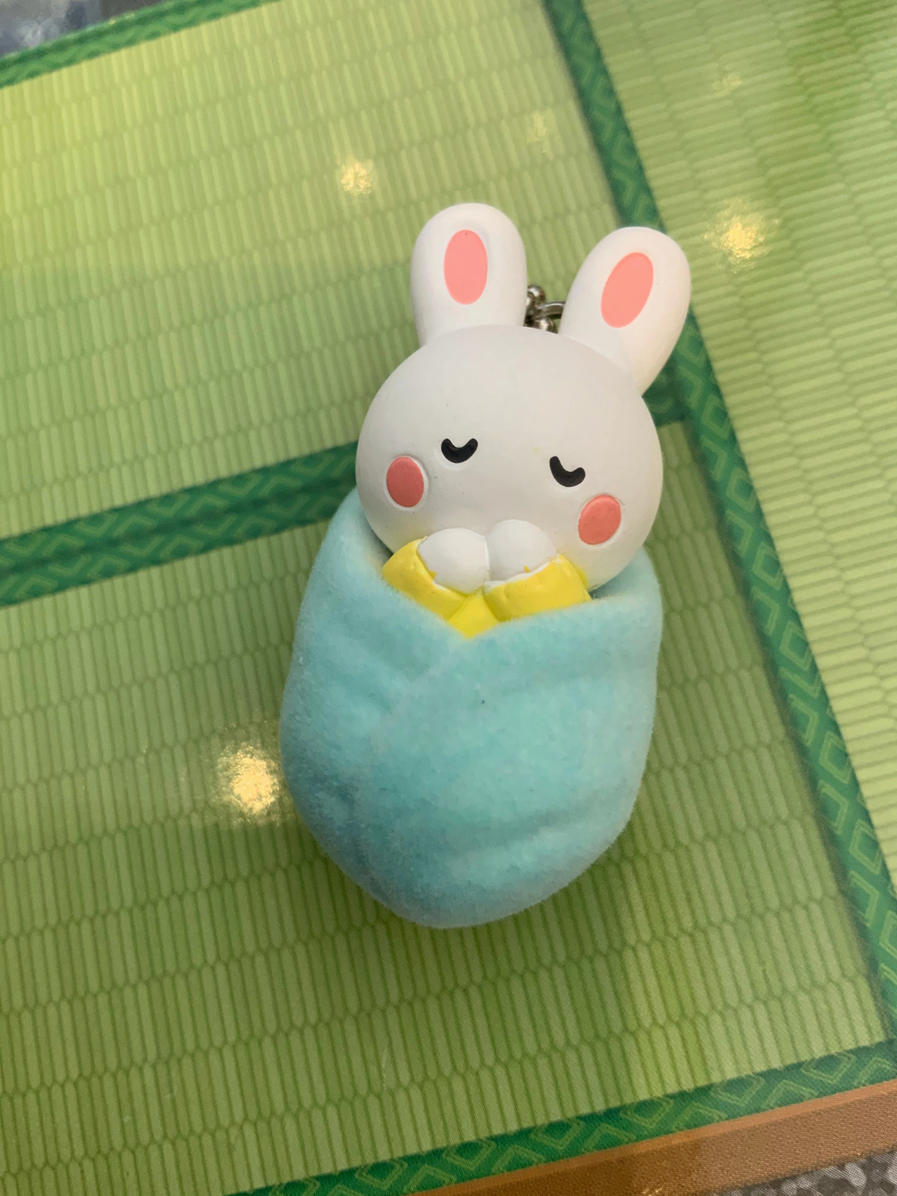 Sanrio Character Baby Sleeping Velvet Fur Figure Keychain 5 Pieces Set (In-stock) Father's Day