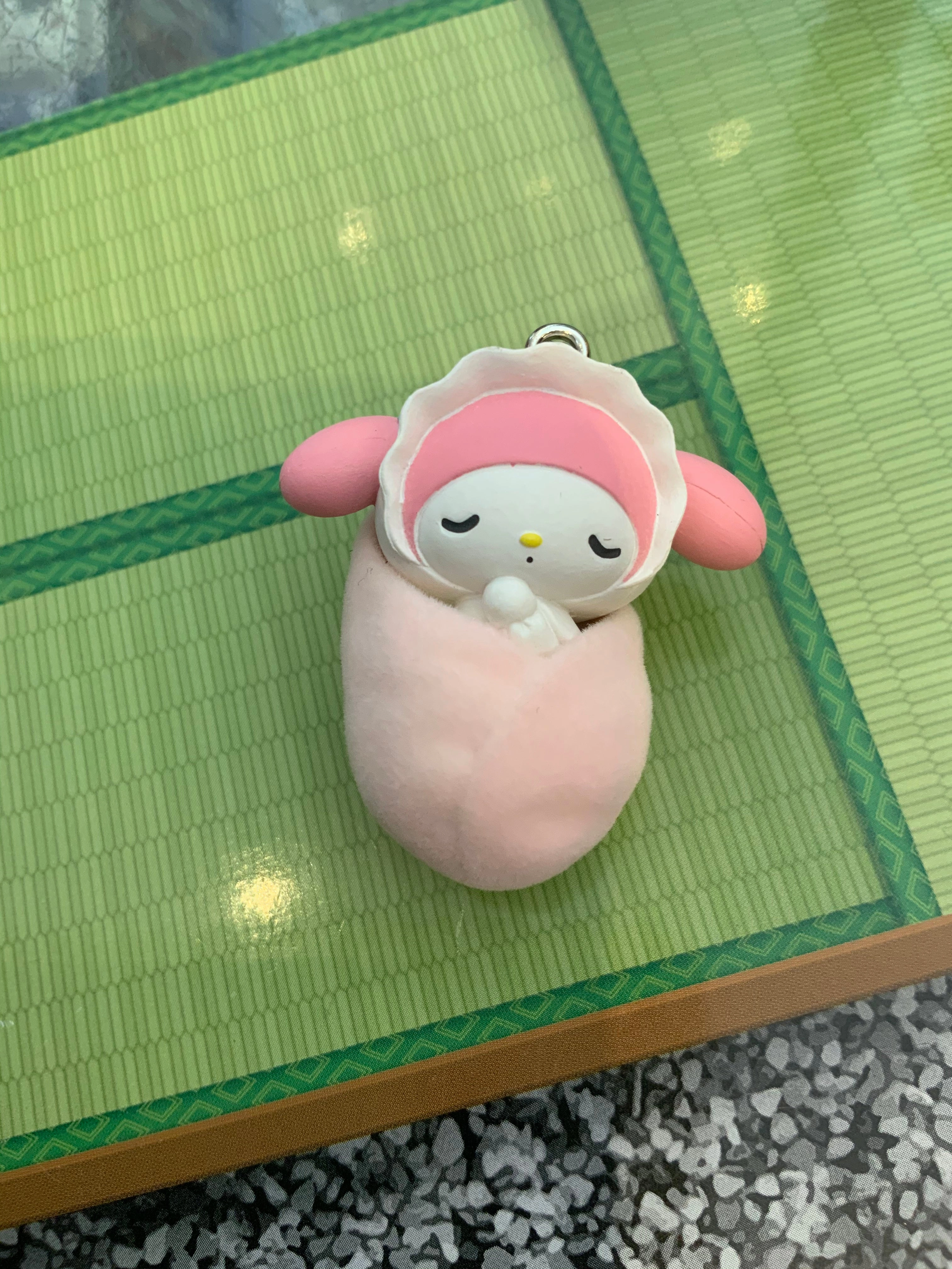 Celebrity Likeness PVC Sculpture Sanrio Character Baby Sleeping Velvet Fur Figure Keychain 5 Pieces Set (In-stock)