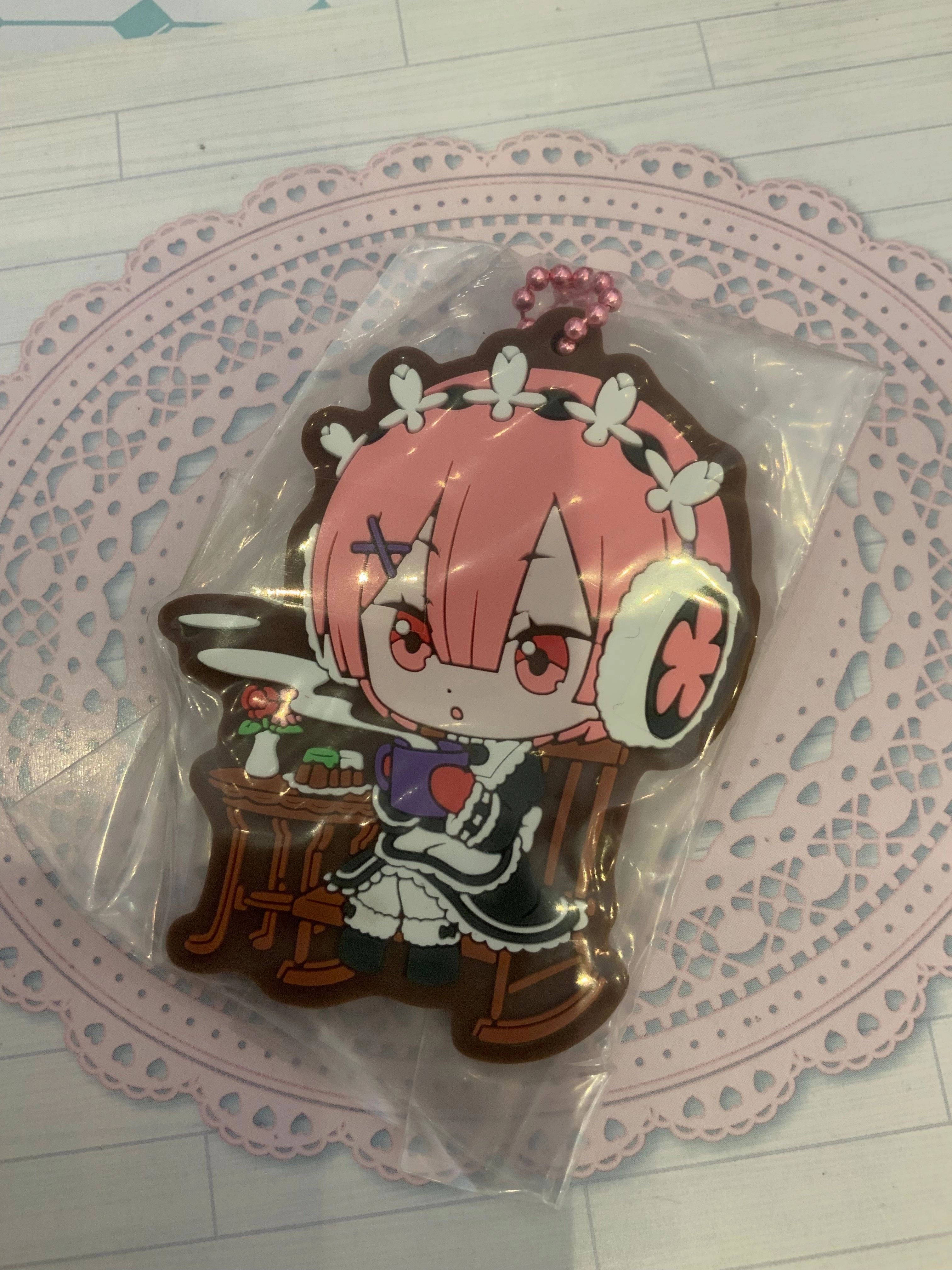 Art Sculpture Re:Zero Life In a Different World From Zero Ram & Rem Summer Winter Rubber Keychain 4 Pieces Set (In-stock)