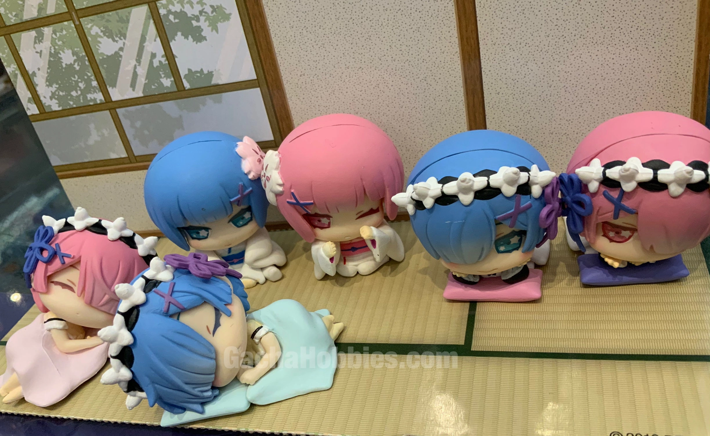 Silver Coated Display Piece Re:Zero Starting Life in Another World Mini Figure Sleeping Ver. 6 Pieces Set (In-stock)
