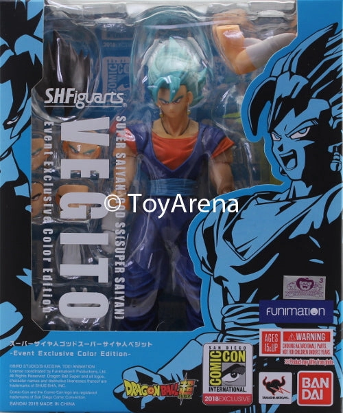 Collectible piece Superhero Product S.H. Figuarts Dragon Ball Super Super Saiyan God Super Saiyan Vegito Blue Action Figure SDCC 2018?Ver. Exclusive