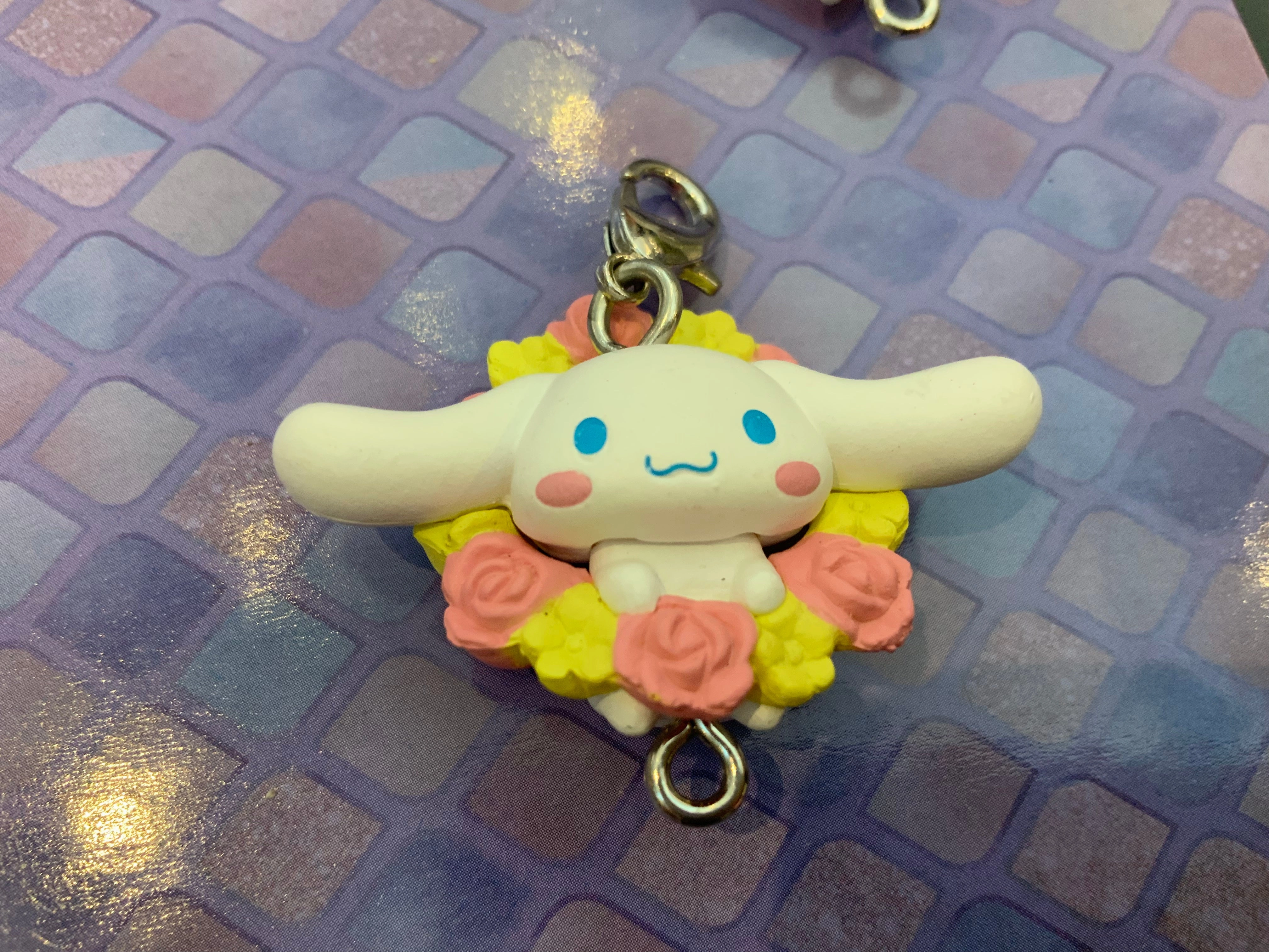 National Treasure Sanrio Character Cinnamoroll Flower Series Keychain 5 Pieces Set (In-stock)