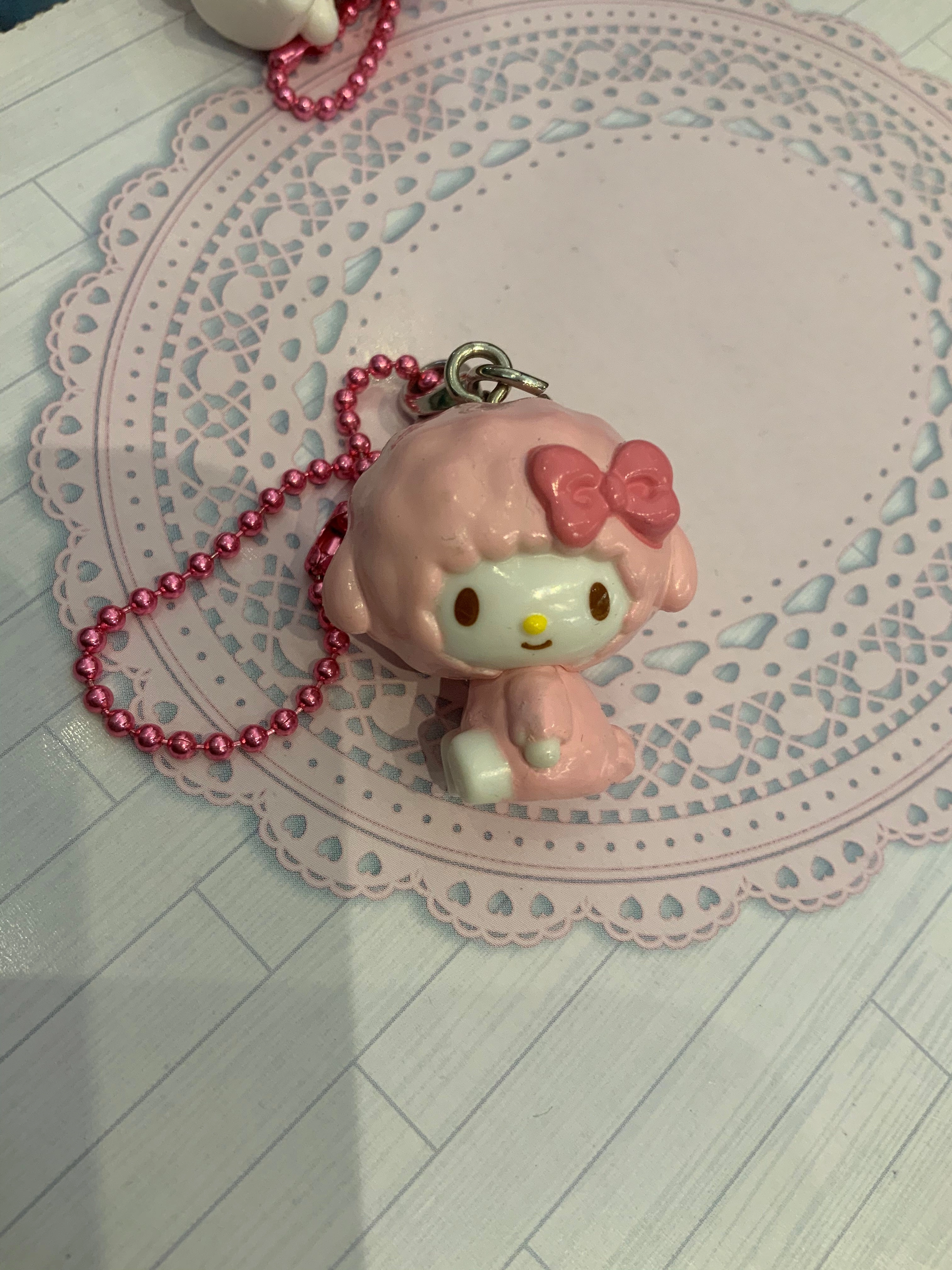Miniature Showcase Collectible Sculpture Sanrio Character My Melody Figure Keychain 4 Pieces Set (In-stock)