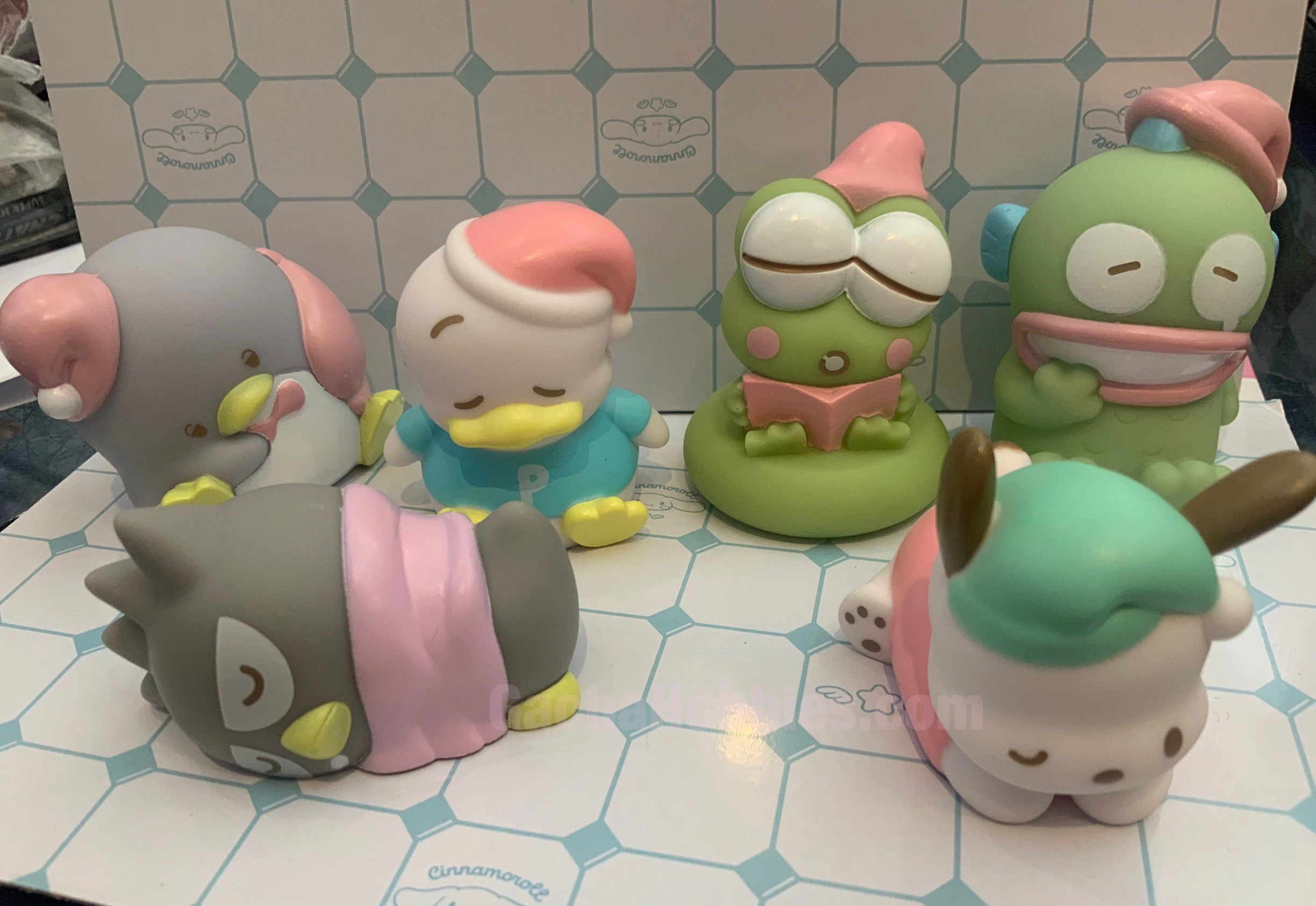 Sanrio Characters Team Blue Sleeping Light Up Figure 6 Pieces Set (In-stock) Movie Statue