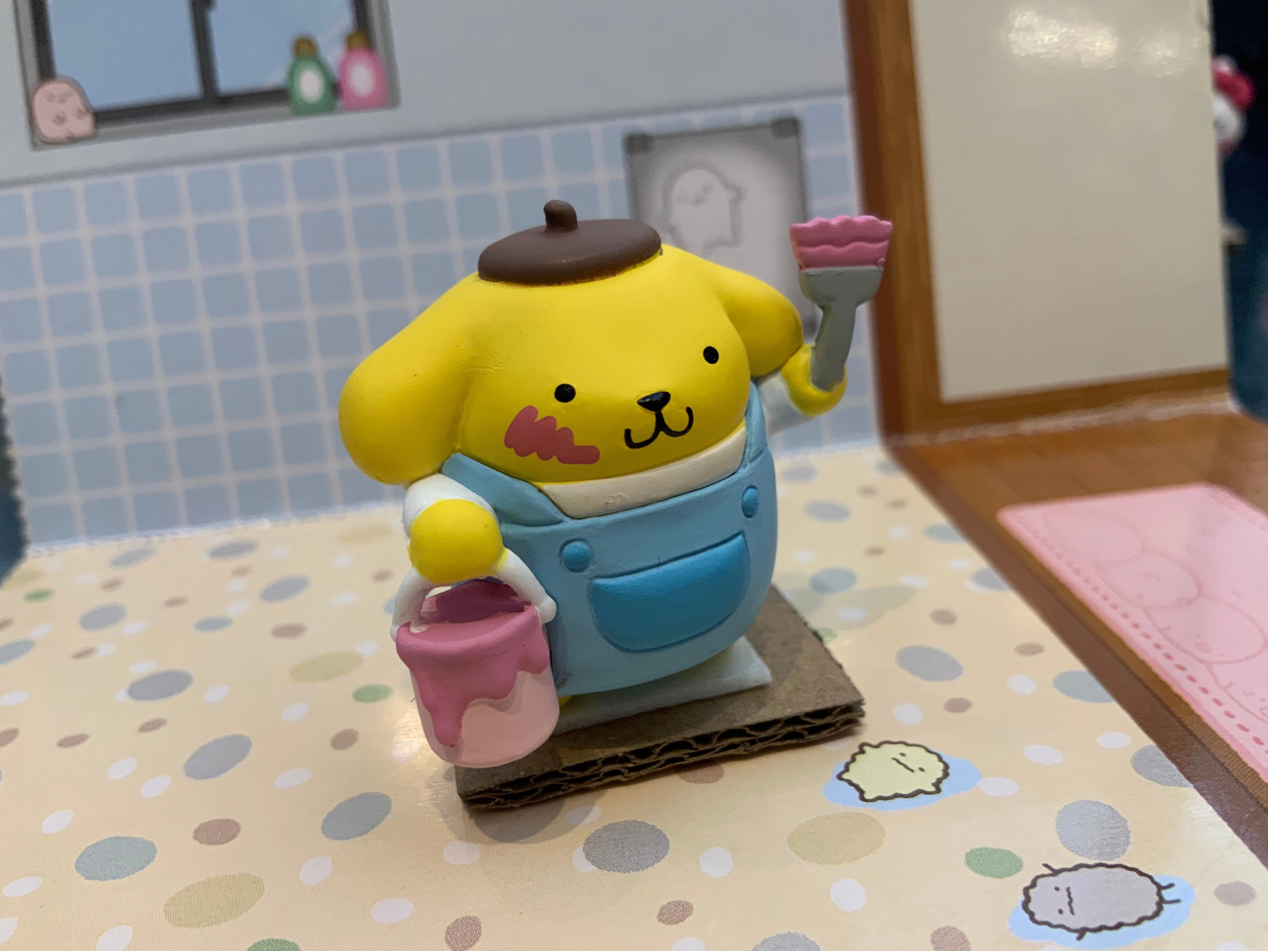 Miniature Model Vinyl Article Sanrio Characters Wall Painting Figure 5 Pieces Set (In-stock)