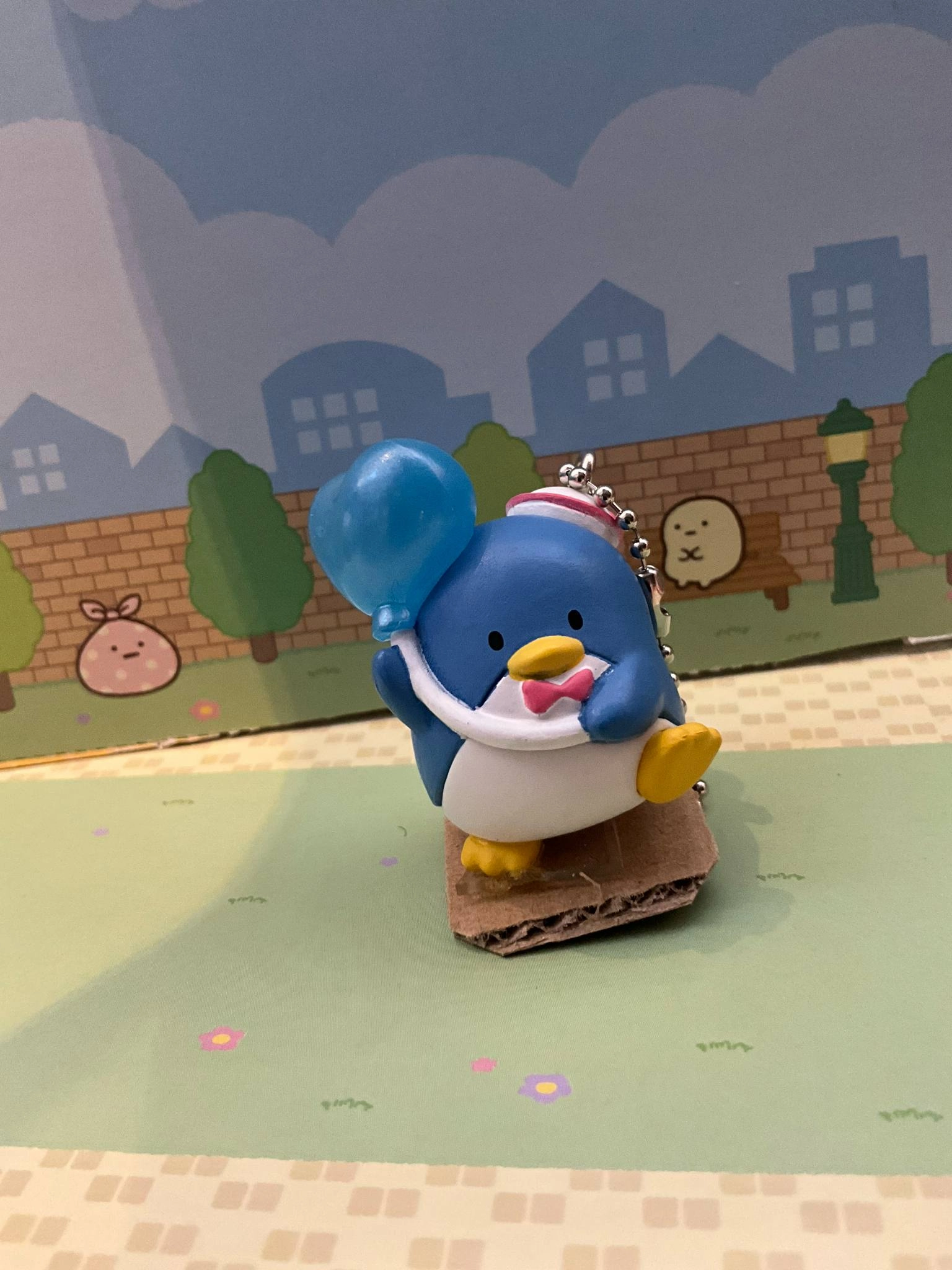 Movie Item Sanrio Characters with Blue Balloons Small Figure Keychain 5 Pieces Set (In-stock)