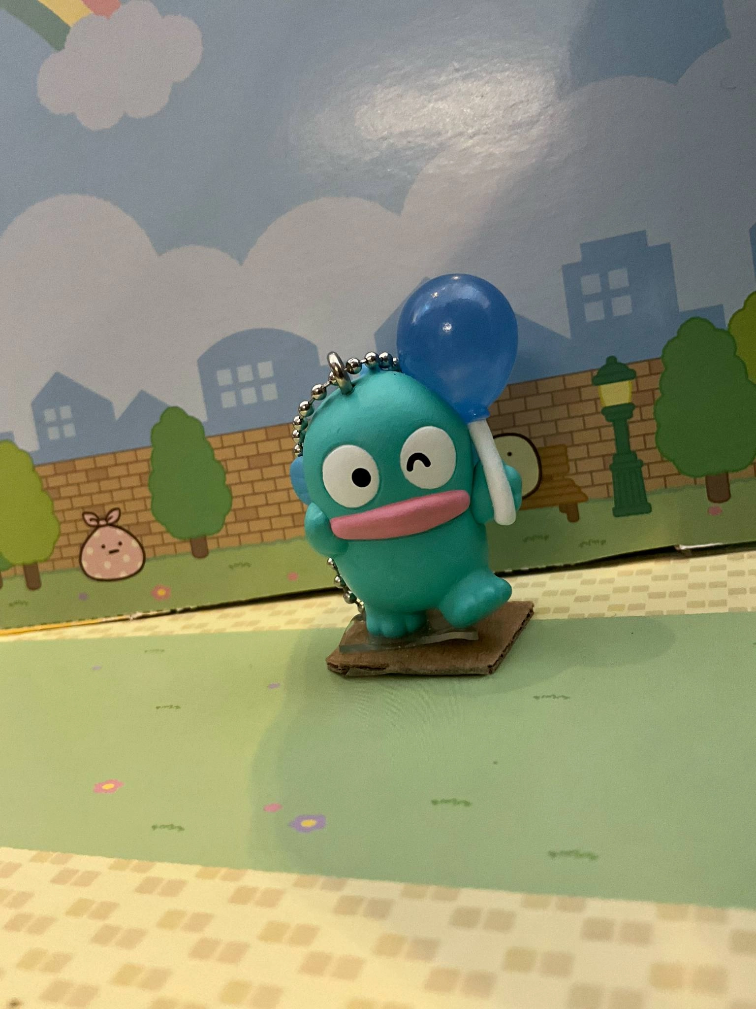 Niche Interest Superhero Display Sanrio Characters with Blue Balloons Small Figure Keychain 5 Pieces Set (In-stock)