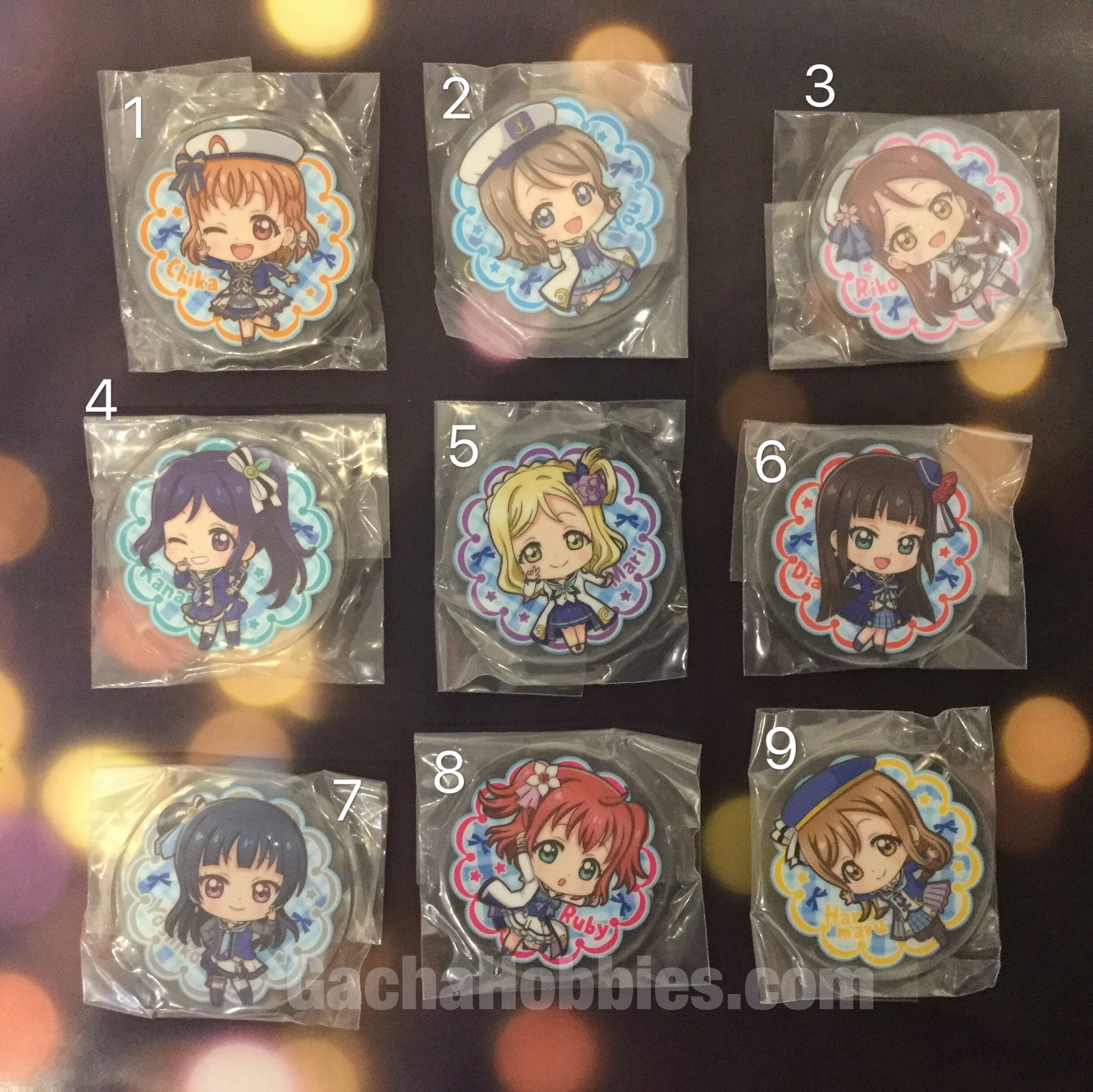 PC Game Gaming Toy Love Live Sunshine Gashapon Pin Set (In Stock)