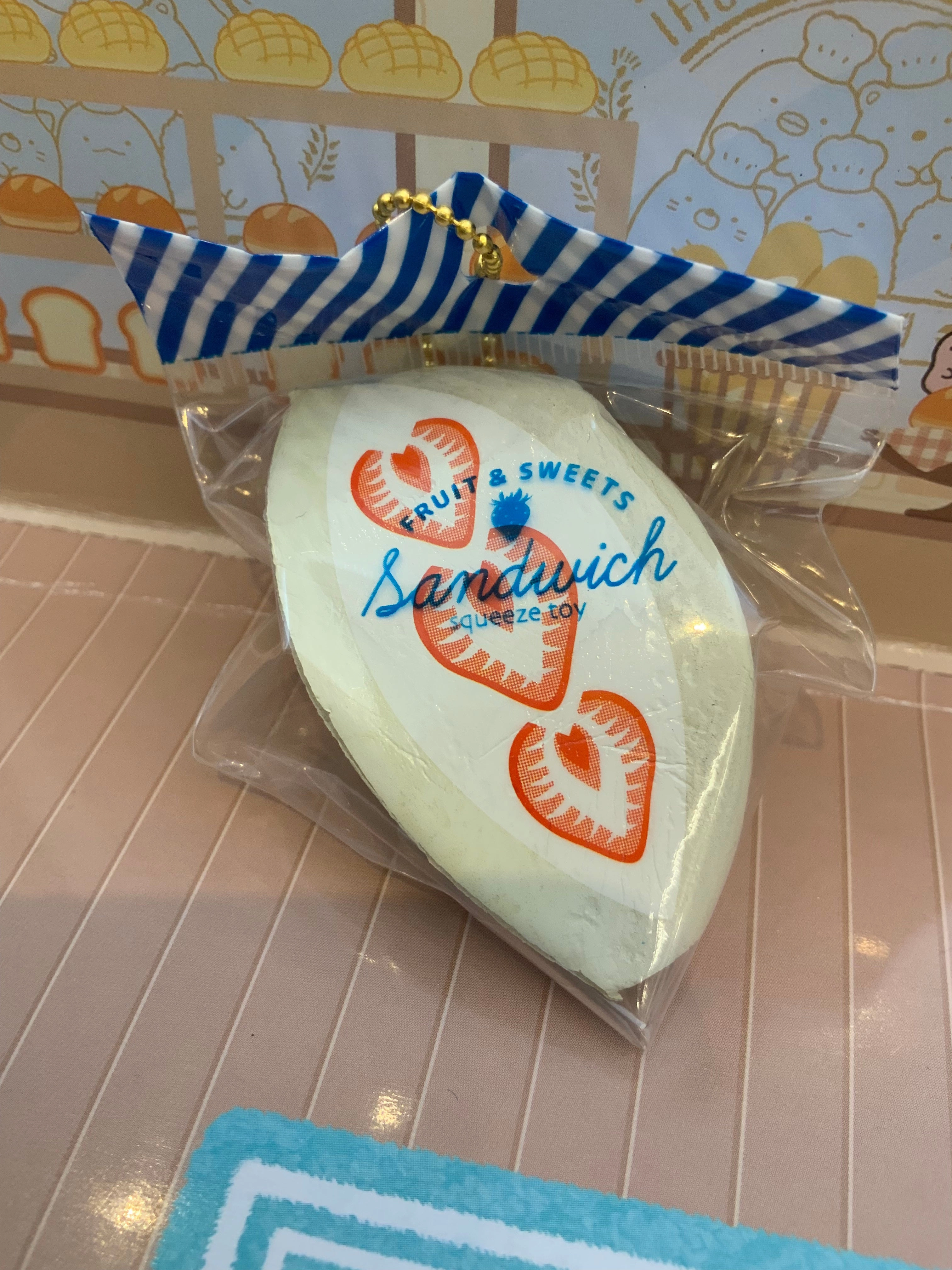 Squeeze Fruit Sandwich Squishy Keychain 6 Pieces Set (In-stock) Silicone Model Cat Figurine