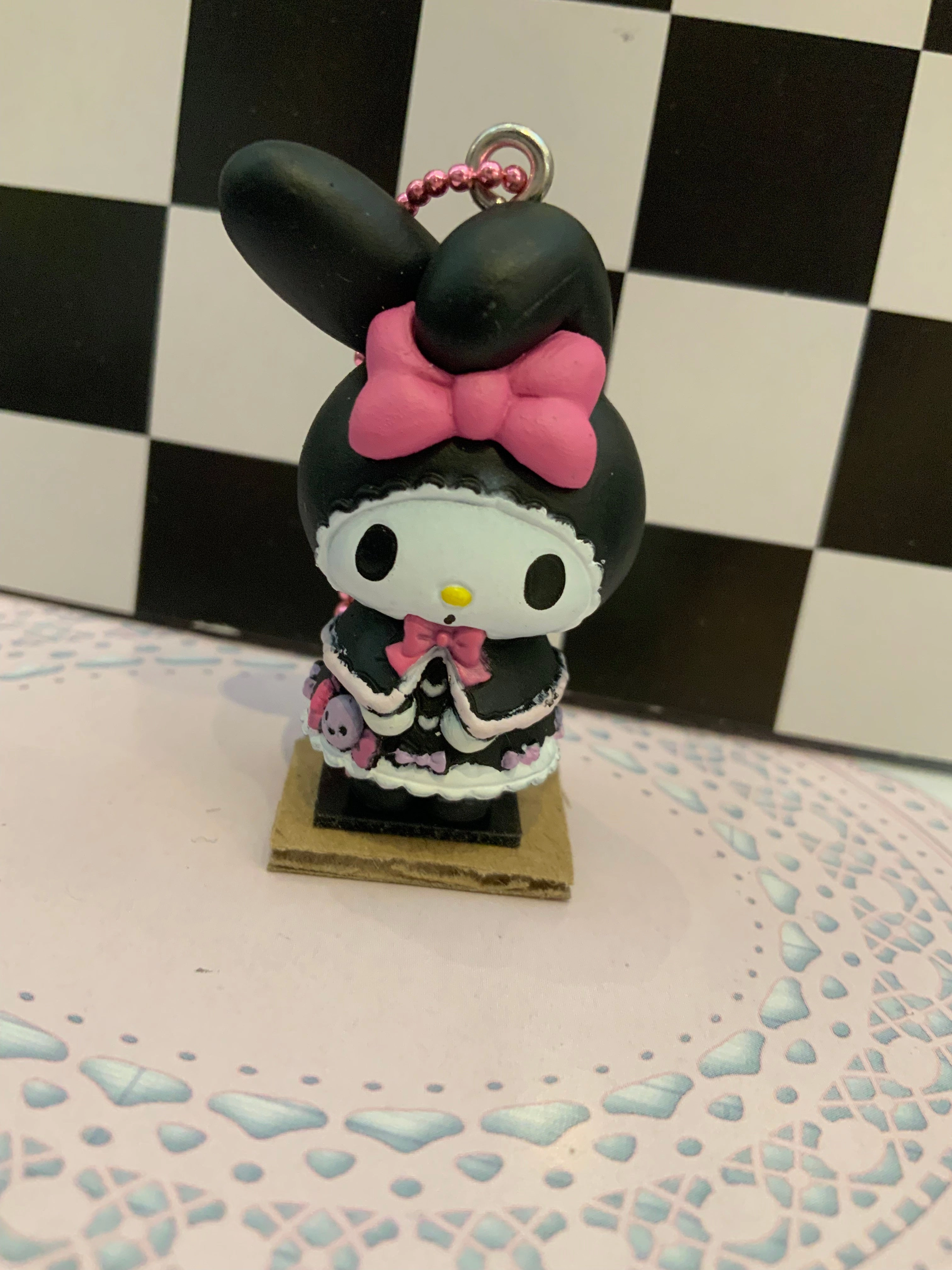 Assembly Required Vinyl Product Sanrio Kuromi & My Melody Lolita Fashion Figure Keychain 5 Pieces Set (In-stock)