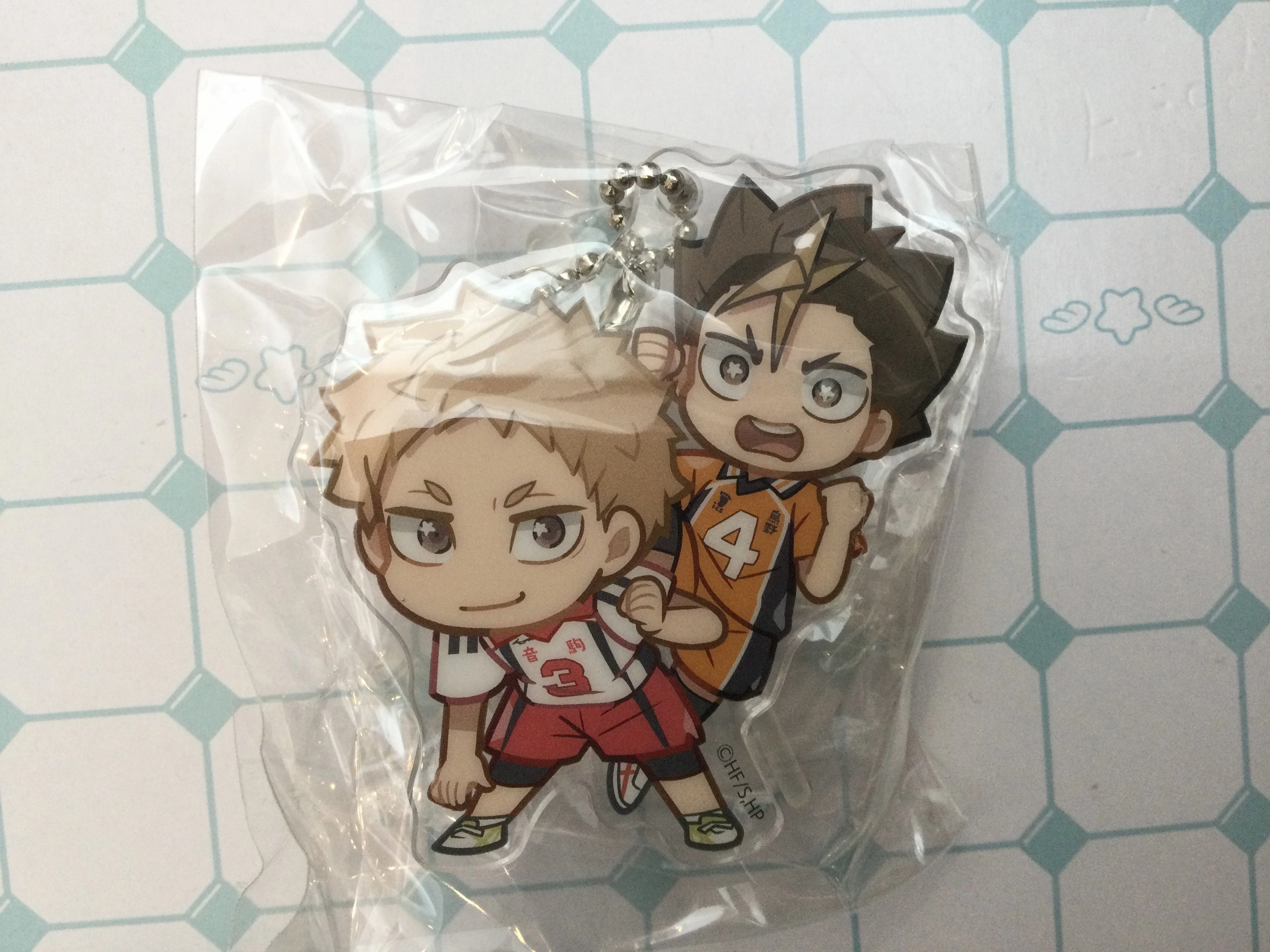 Seasonal Rotation Roman Figure Stasto Decora-pic Haikyuu with Base Acrylic Keychain Vol.2 9 Pieces Set (In-stock)