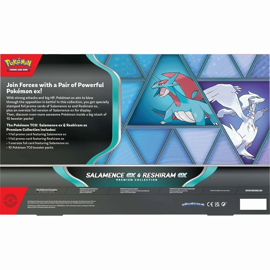 Pok??mon | TCG: Mega Evolution (ME01) | Salamence EX and Reshiram EX Premium Collection Chibi Display
