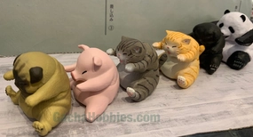 Limited Sculpture Father's Day TABESUGIMASHITE Animal Stretching Mini Figure 6 Pieces Set (In-stock)