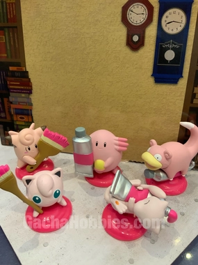 Chibi Goods Sculpture Art Pokemon Pink Painting Figure 5 Pieces Set (In-stock)