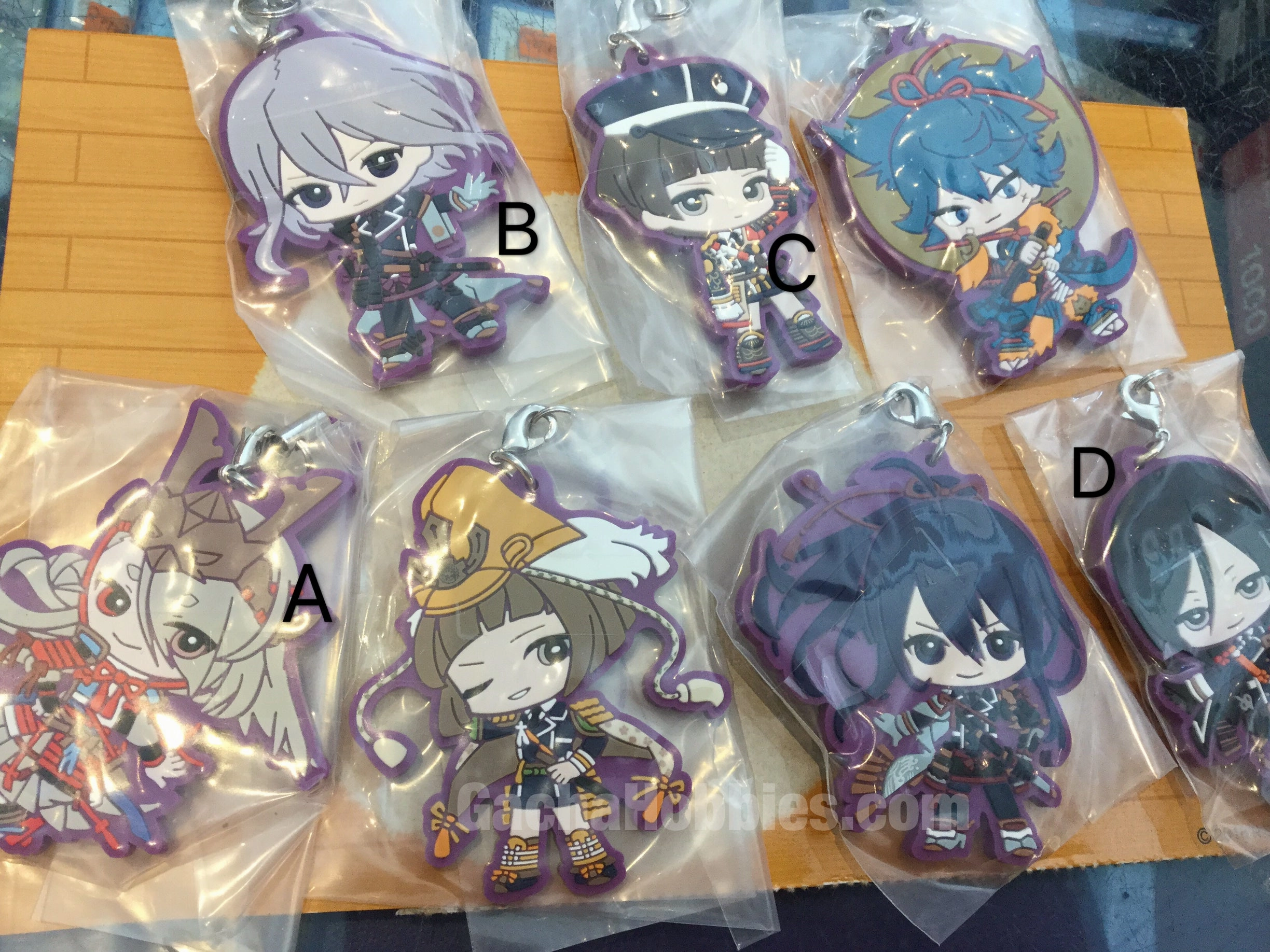 Superhero Collection Paper Model Touken Ranbu Rubber Character Keychain Kiwame Vol.1 7 Pieces Set (In-stock)
