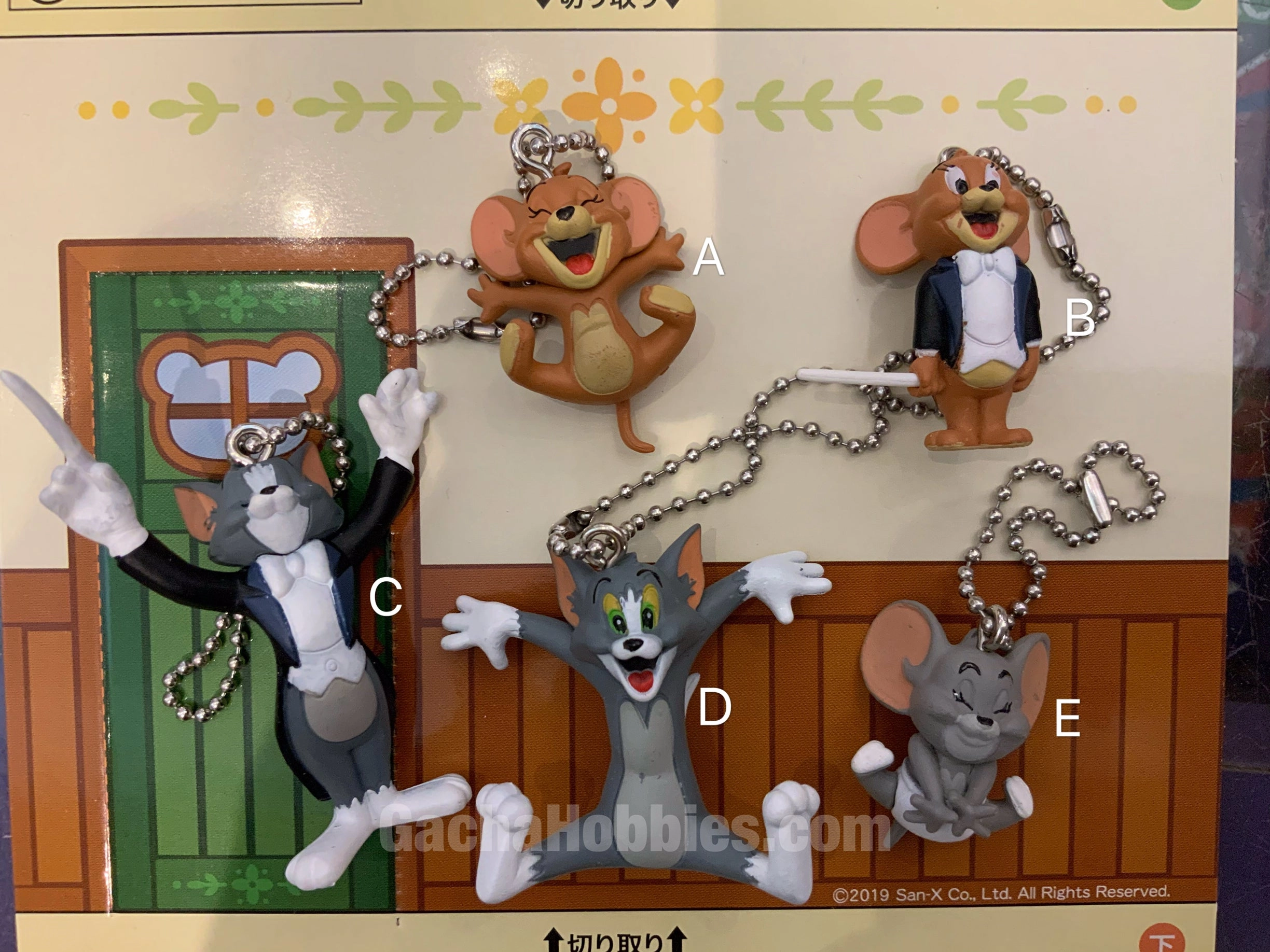 Movie Decor Tom And Jerry Mini Figure Keychain 5 Pieces Set (In-stock)